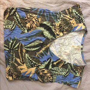 Tropical print cotton mini dress